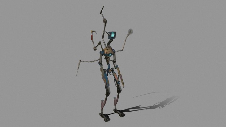 Post-Apocalyptic Robot 3D Model