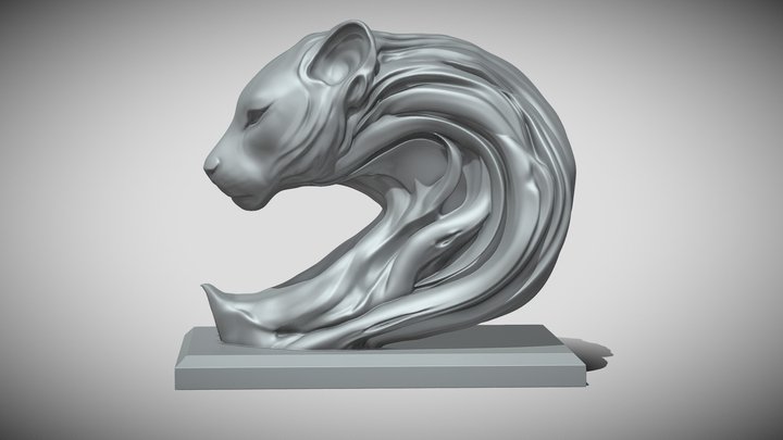 Abstract Lion/Cheetah Head – 3D Print Decor 3D Model