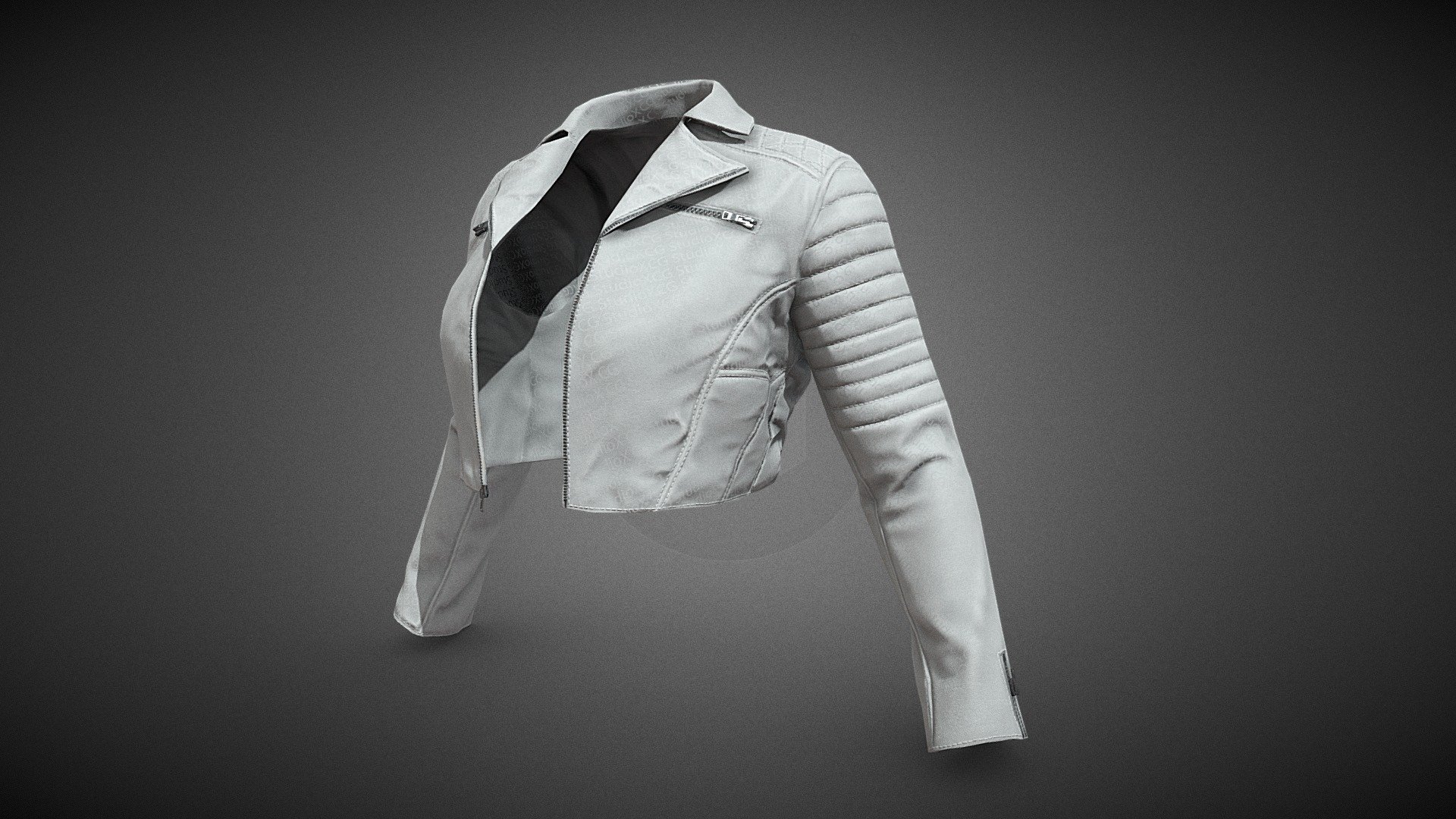 White Biker Jacket - Buy Royalty Free 3D model by CG StudioX (@CG ...