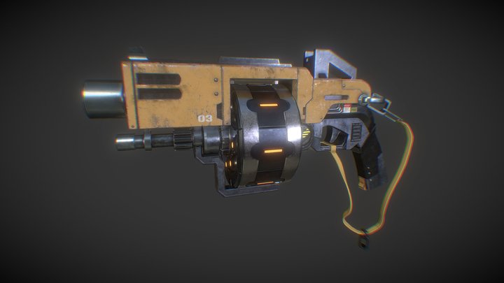 Grenade Launcher Gun 3D Model