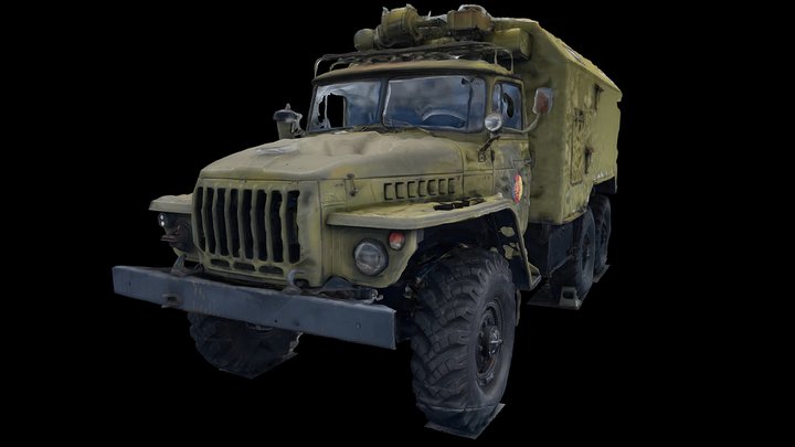 URAL-375 with box body | NVA, DDR, 1979 3D Model