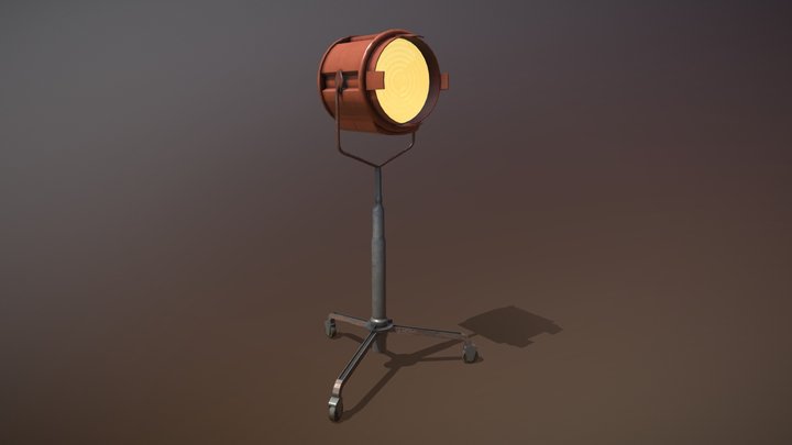 Antique 10,000 Watt Fresnel Lens Film Light 3D Model