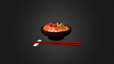 Low Poly Sushi 3D Model