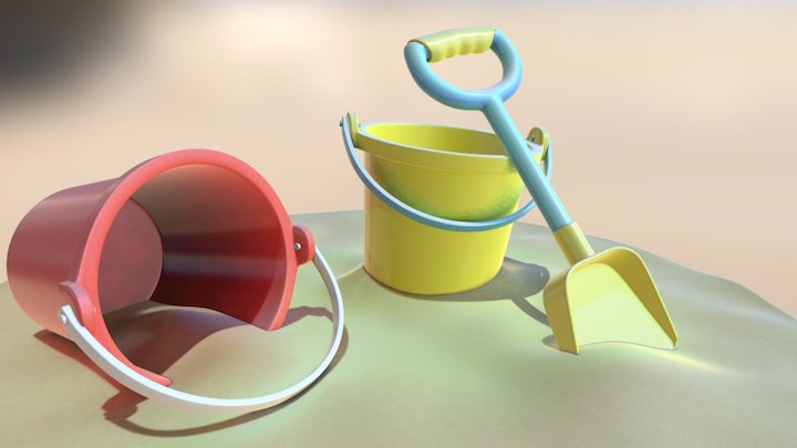 bucket and spade 3D Model