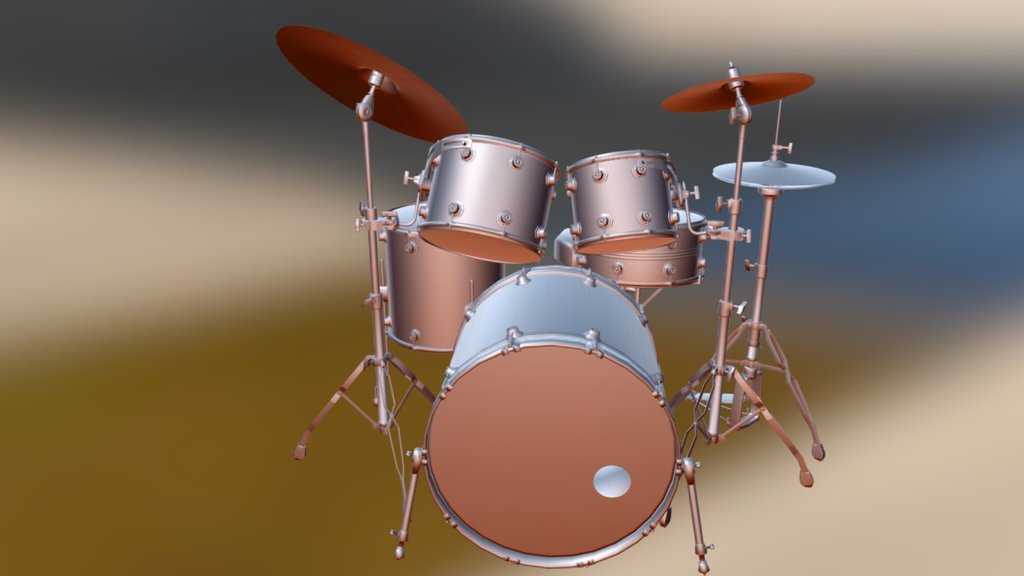 Drum kit - 3D model by Ximotron (@xmasb) [b2a8423] - Sketchfab