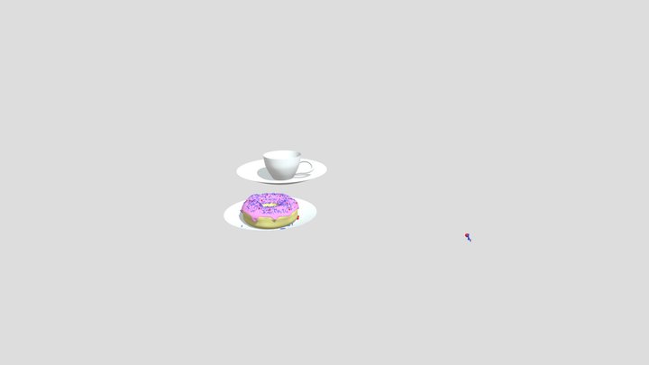 Doughnut And Coffee Cup 3D Model