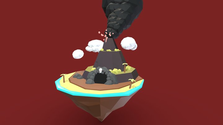 Floating volcano island