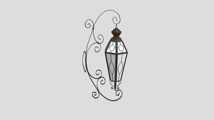 Victorian Iron Wall Lantern 3D Model