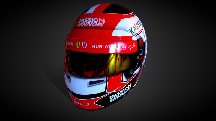 Charles Leclerc helmet 2019 3D Model