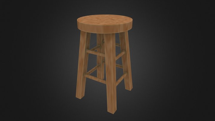 Simple Low poly Stool 3D Model