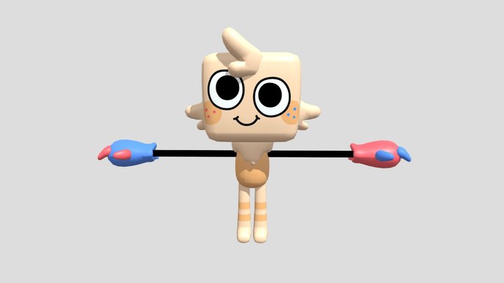 Optimized Goob - Dandy's World (Official Rig) 3D Model