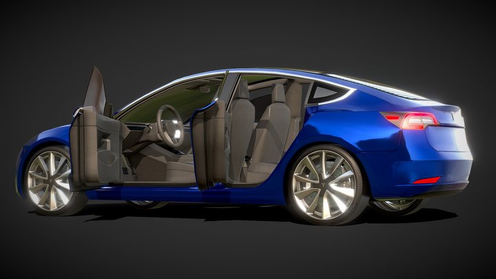 Tesla 2018 Model 3 3D Model