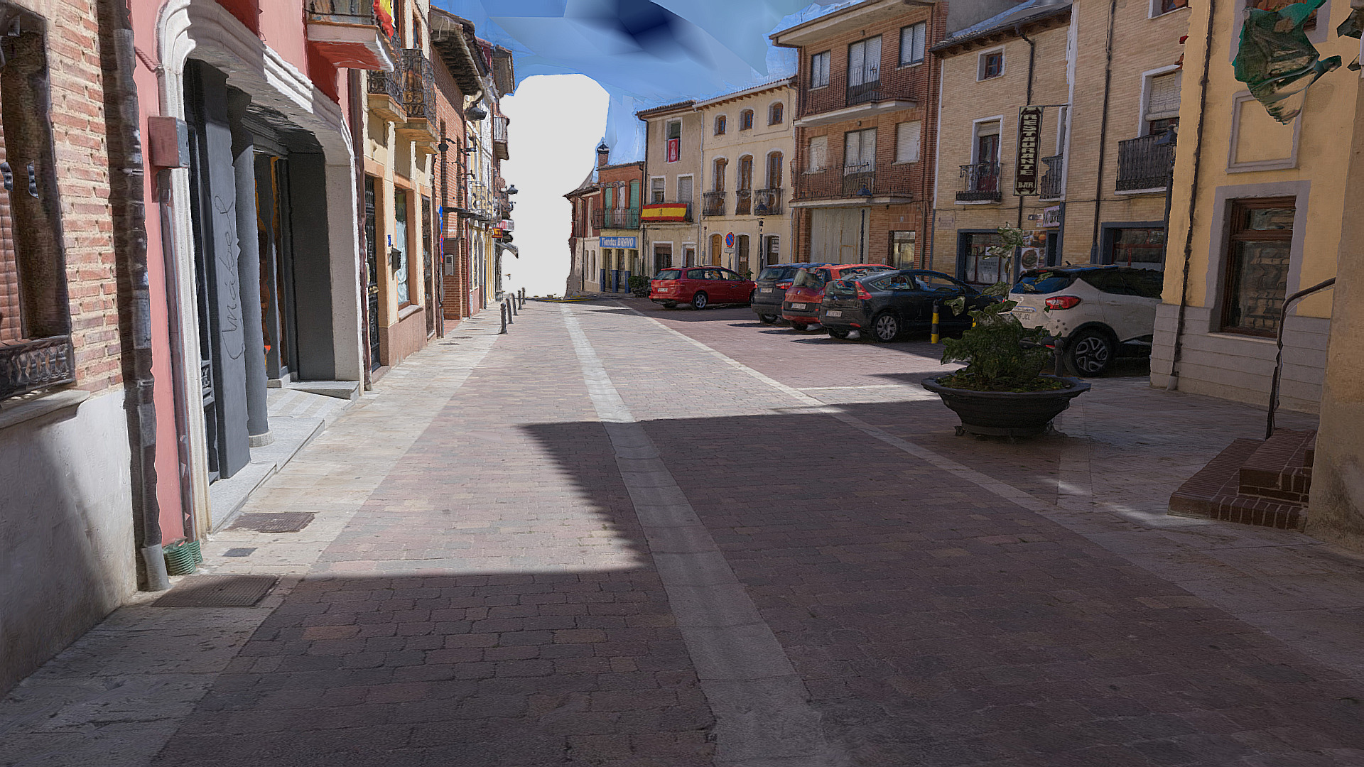 3D model Street scene - This is a 3D model of the Street scene. The 3D model is about a street with cars parked on the side.