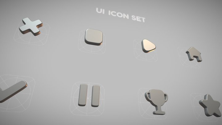 Game Ui icon set 3D Model