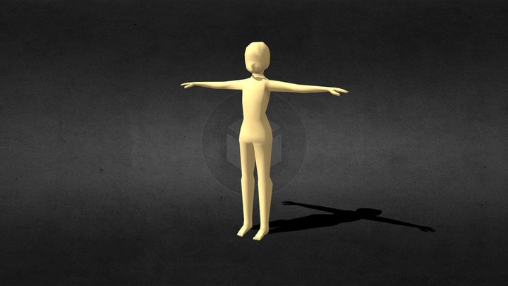 Anime girl body low poly 3D Model