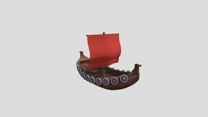 Viking Ship Low Poly 3D Model