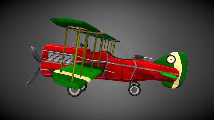 Stylized WWI Plane 3D Model