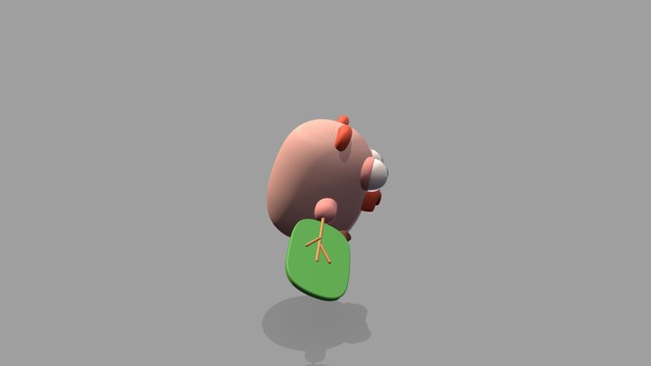 猪猪煽动翅膀 3D Model