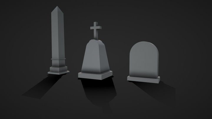 A bunch of Grave stones 3D Model
