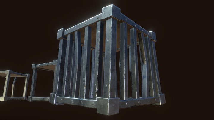 Stylized PBR Cage Metal Pack 3D Model