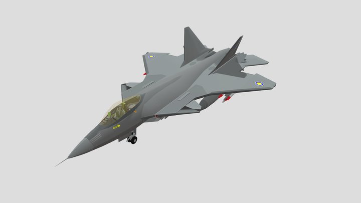 SAAB JAS 20001 N Naval 6gen fighter 3D Model