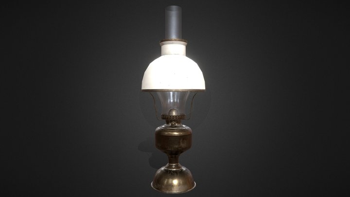 Antique Oil Lamp 3D Model