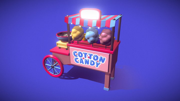 Cotton Candy Stall 3D Model