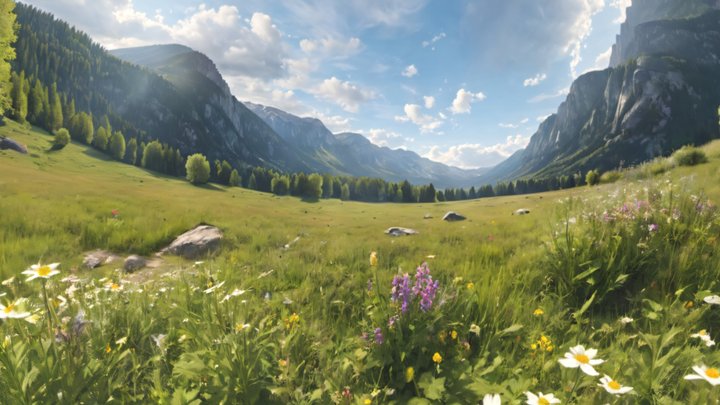 HDRI Meadow Landscape Panoramas Megapack 3D Model