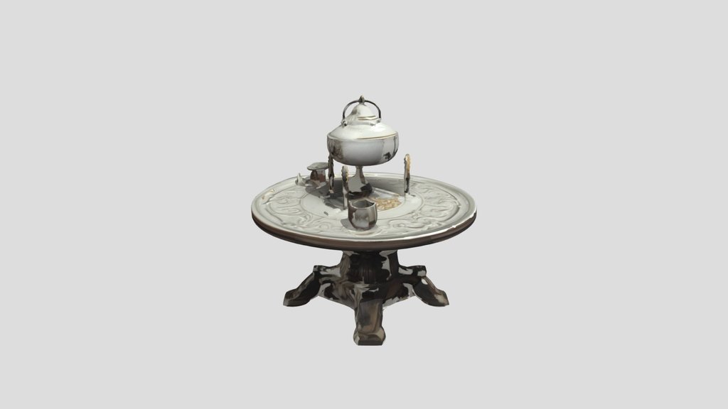 Alchemy Table — 3D Model | Game Ready | PBR Text