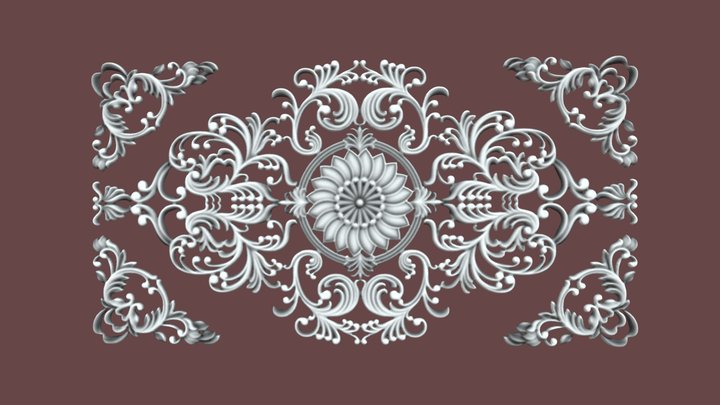 Ceiling Wall Carvings 074 3D Model