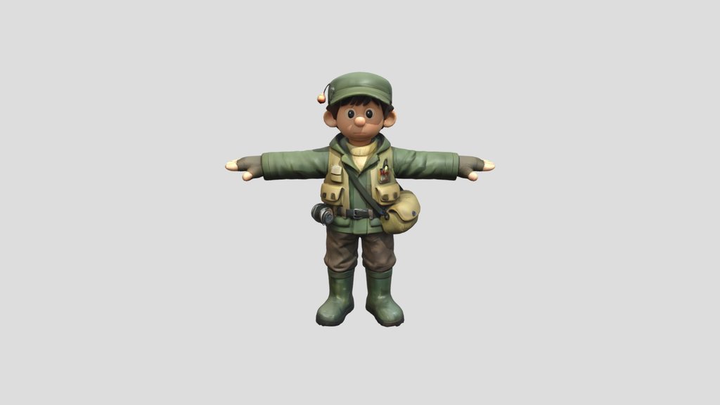 stylized male fisherman wearing fishing gear