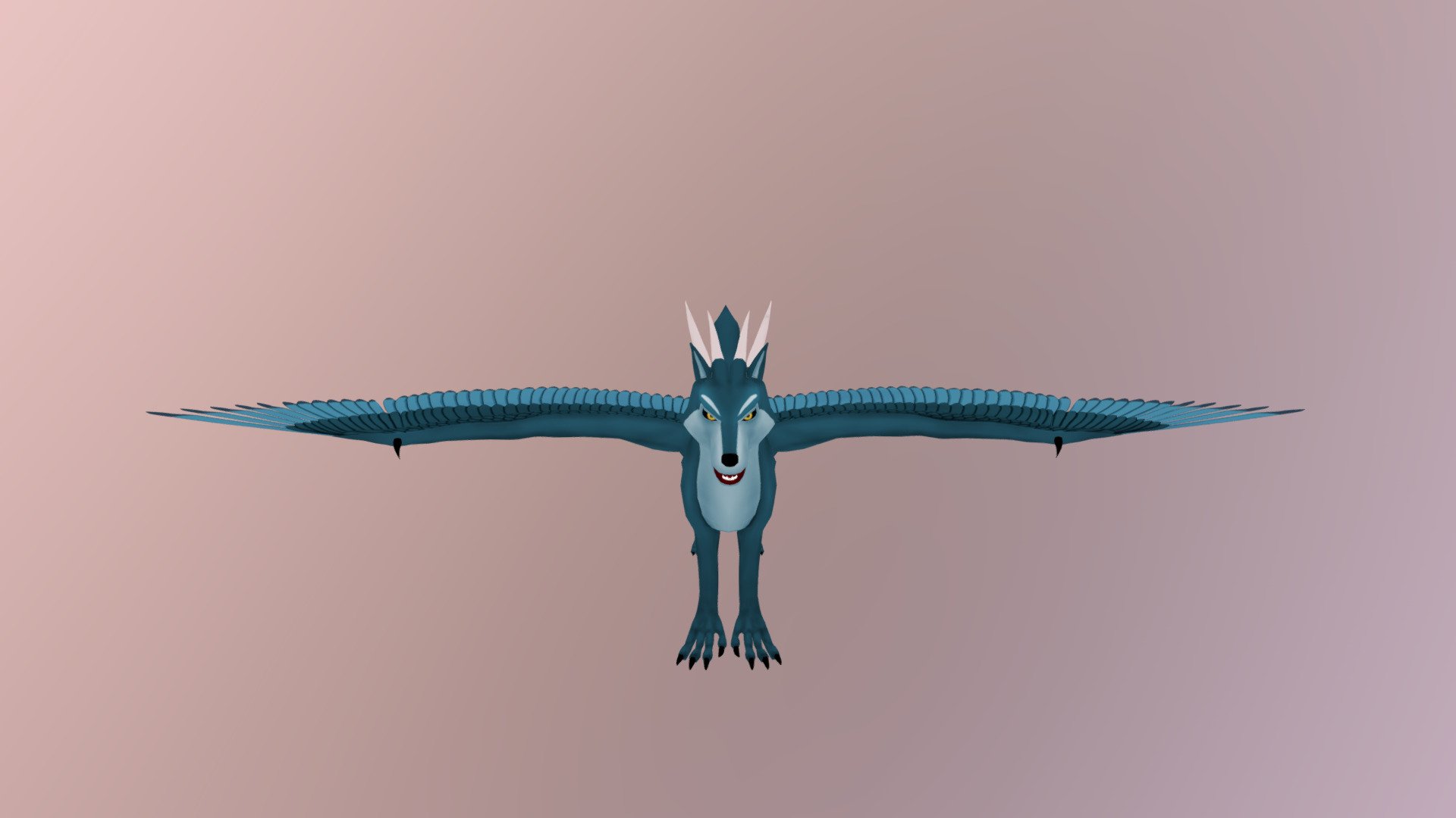 Zyle the wolf dragon — Sketchfab embed 3D viewer