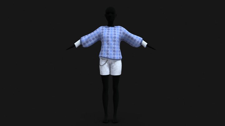 Shorts with chains and wool pullover – Modello 3D gratuito STL