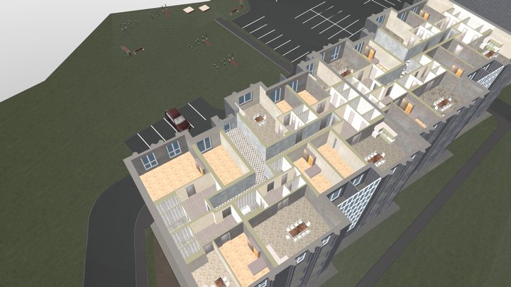 Планировка с посадкой объекта 3D Model