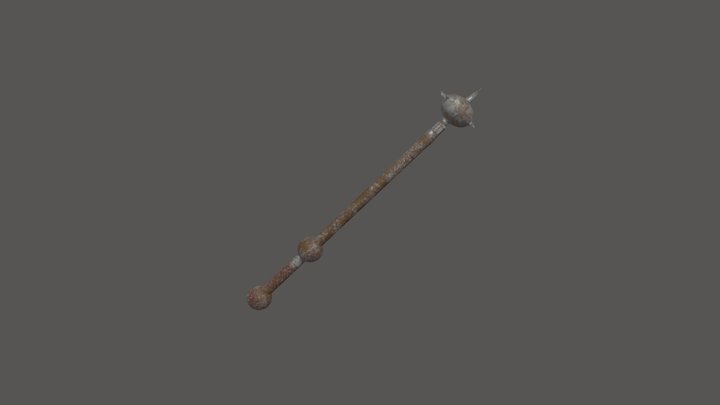 Spiked Mace Roughed Up 3D Model