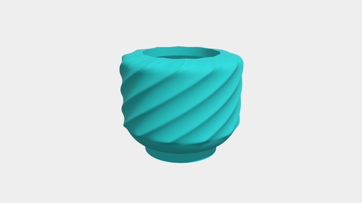 Vase Twist - blue 3D Model