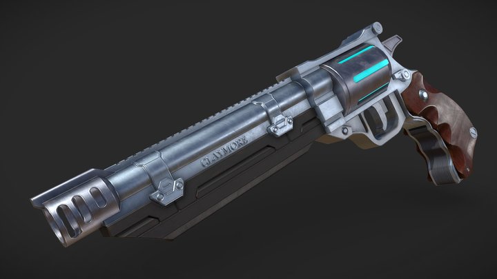 Scifi Revolver: The Claymore 3D Model