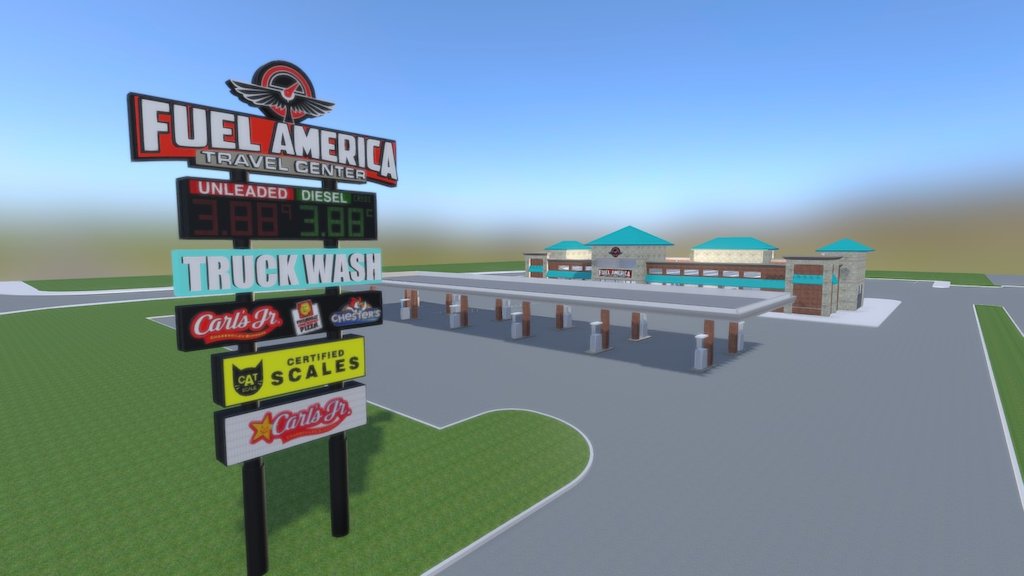 Fuel America Travel Center B 3D model by Titan Sign Company