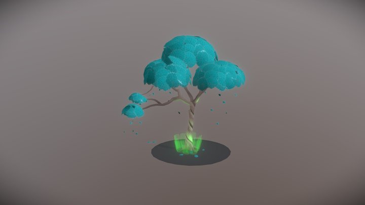 Blue Glowing Tree 3D Model