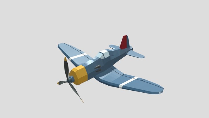Plane Corsair F4U-4 low poly edition 3D Model