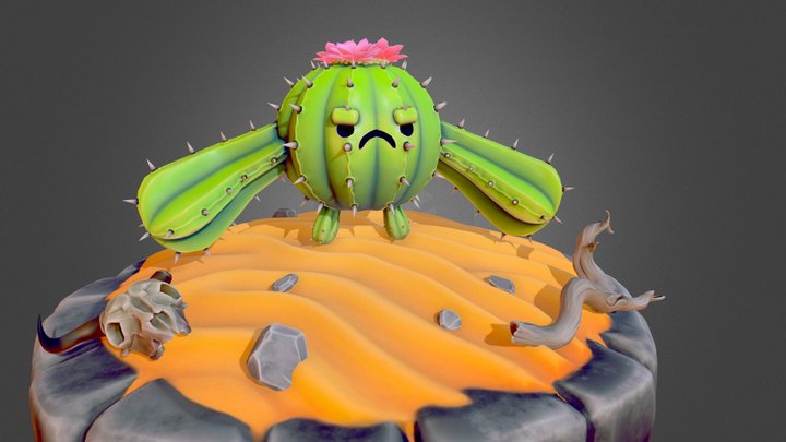 Angry Cactus 3D Model