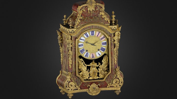 18th Century French Regence Ormolu Bracket Clock 3D Model