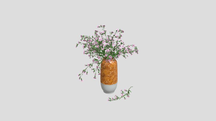 Pink Wildflower Vase – Gratis 3D-model STL