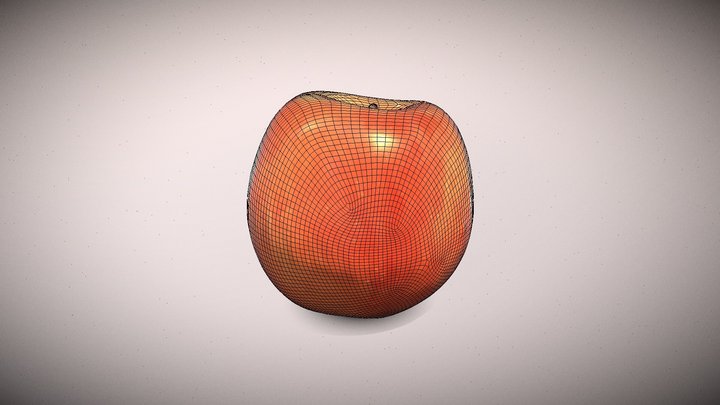 Realistic apple with water droplets
