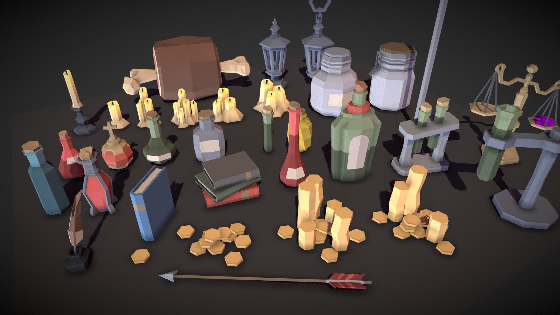 POLYGON Dungeon Items  Buy Royalty Free 3D  model  by 