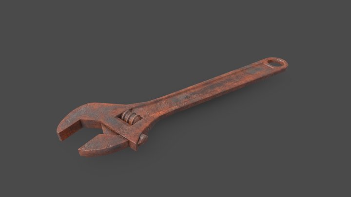 Rusty Wrench 3D Model