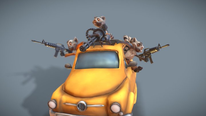 Lemur Gang 3D Model