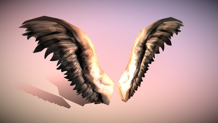 Ultra low poly angel wings (Animated)