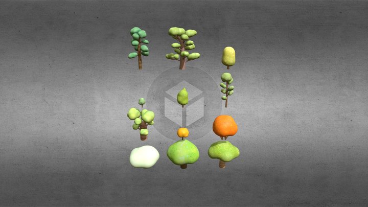 12種樹木造型 3D Model