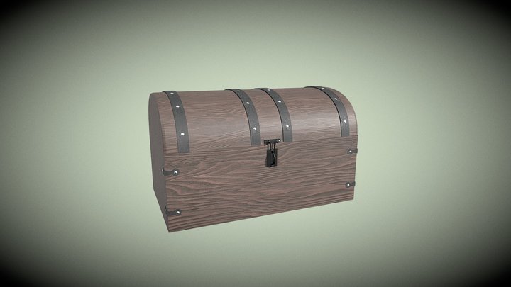 Wooden Storage Chest 3D Model